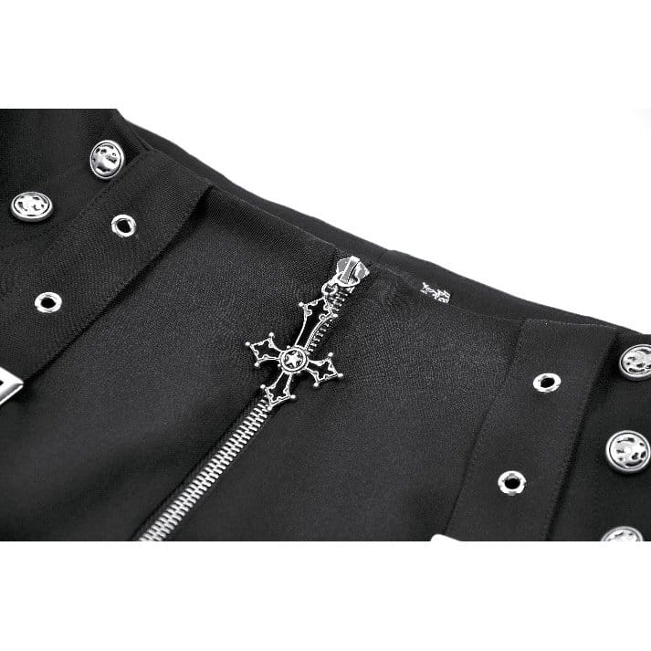 Blackout Lace Buckle Zip Shorts detail view