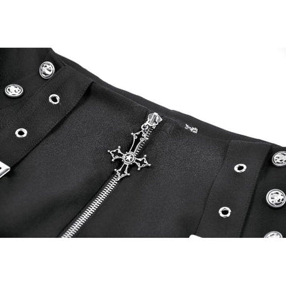 Blackout Lace Buckle Zip Shorts detail view