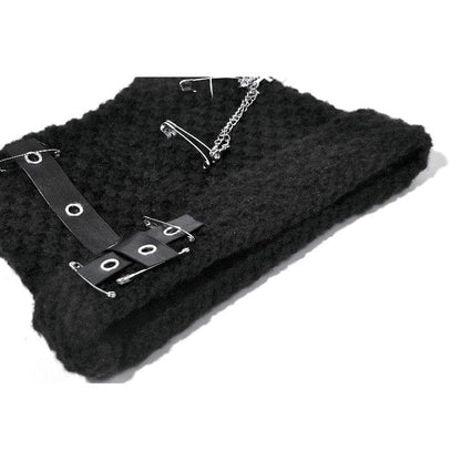 Crosswired Chain Knit Beanie detail view