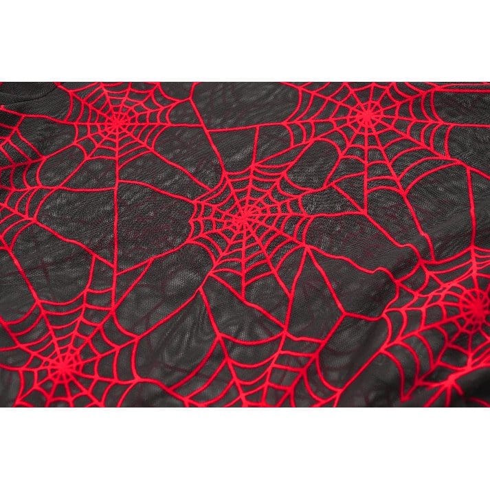 Crimson Web Hooded Bodysuit detail view 16