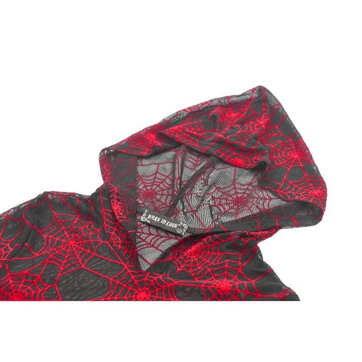 Crimson Web Hooded Bodysuit detail view 15