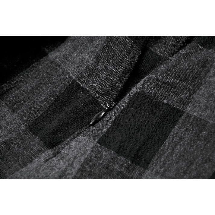 Riot Tartan Asymmetric Rivet Skirt detail view
