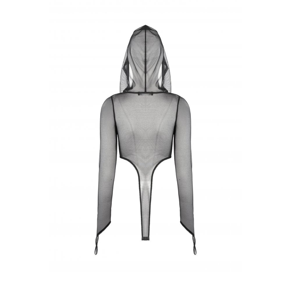 Veil Circuit Hooded Mesh Bodysuit detail view 14