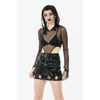 Veil Circuit Hooded Mesh Bodysuit detail view 3