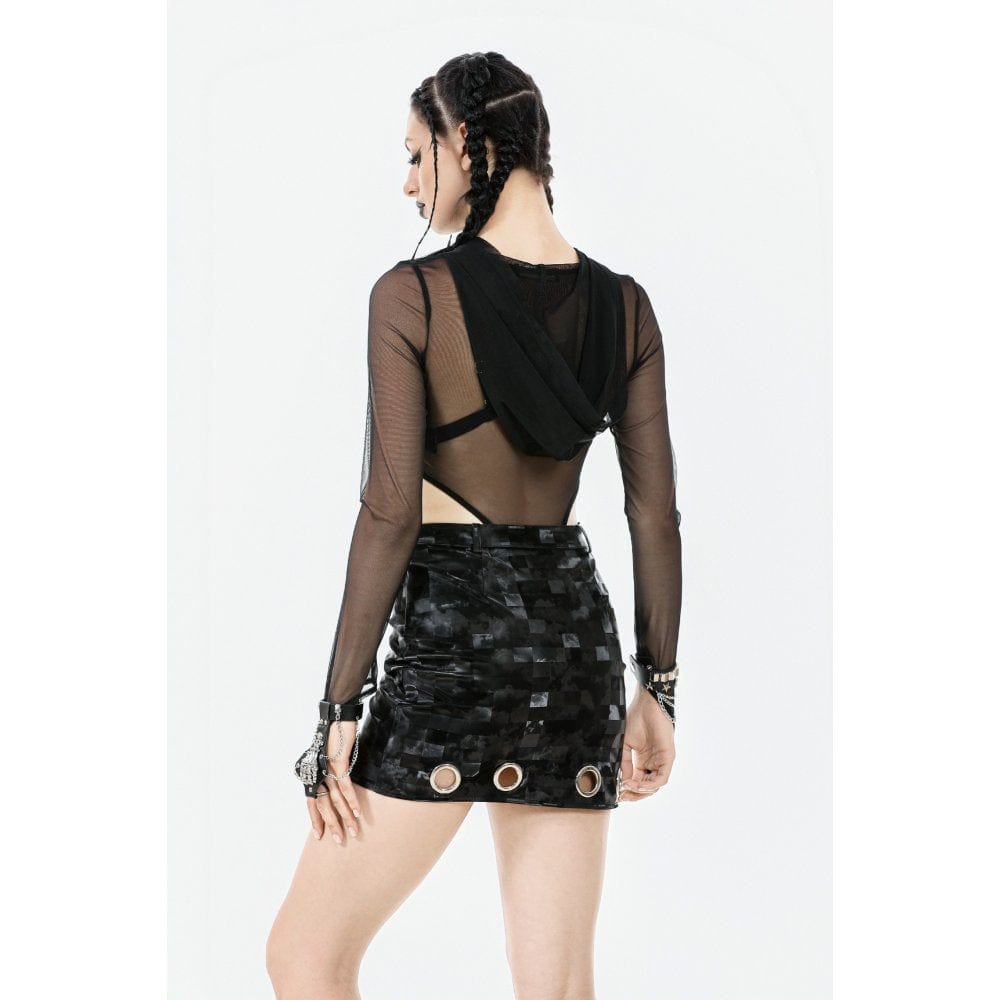 Veil Circuit Hooded Mesh Bodysuit detail view 7