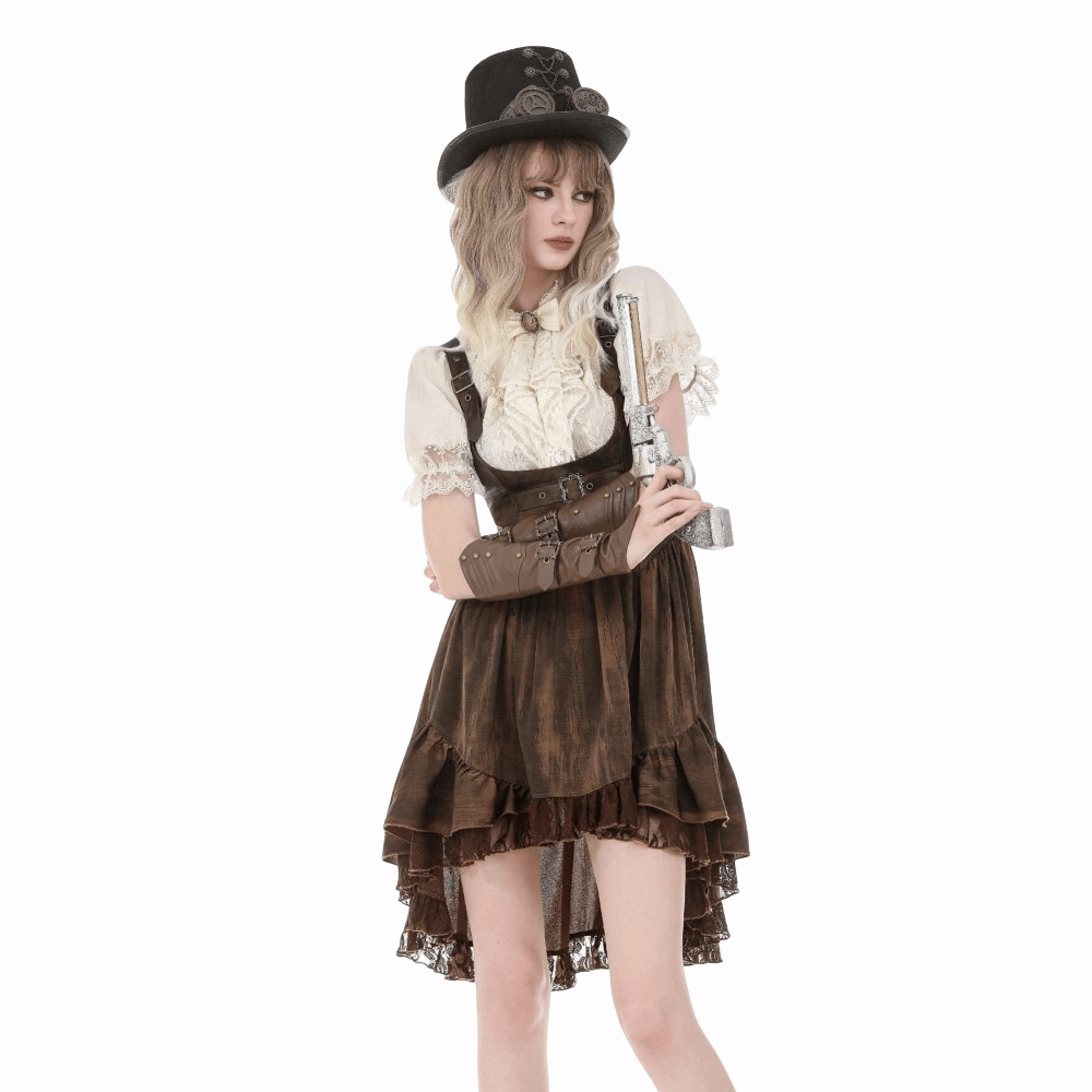 Clockwork Daydream Puff-Sleeve Blouse