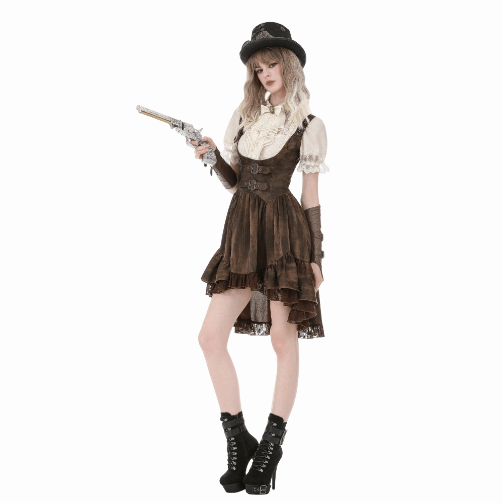 Clockwork Daydream Puff-Sleeve Blouse