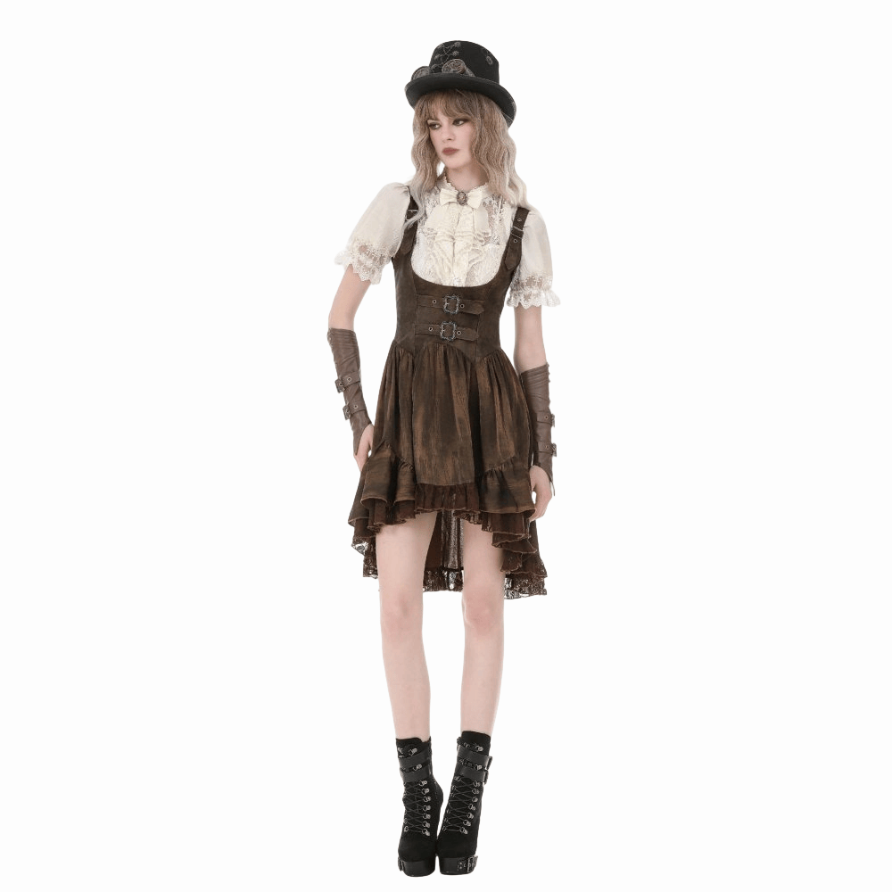 Clockwork Daydream Puff-Sleeve Blouse