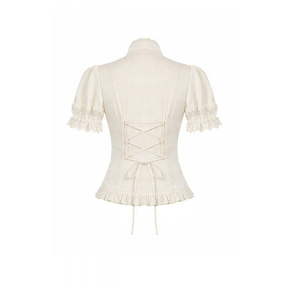 Clockwork Daydream Puff-Sleeve Blouse