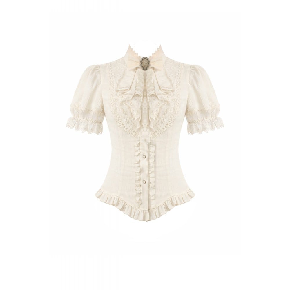 Clockwork Daydream Puff-Sleeve Blouse