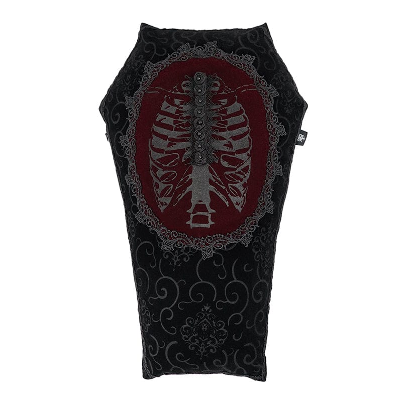 Crimson Anatomy Coffin Pillow