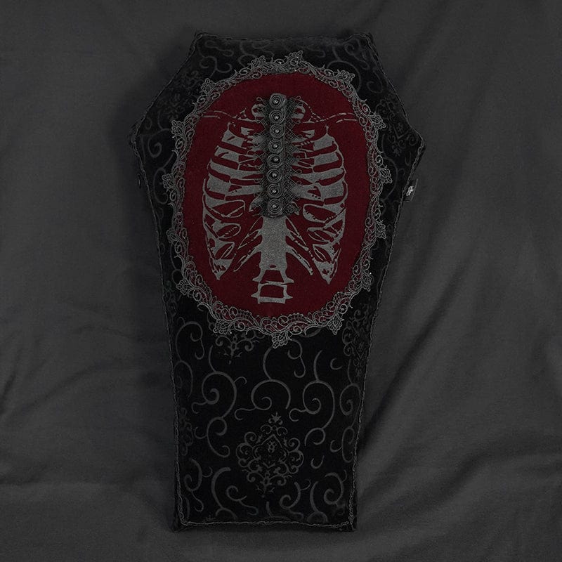 Crimson Anatomy Coffin Pillow