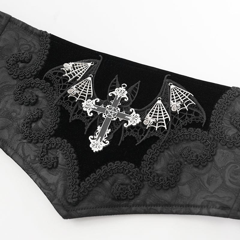 Dark Rose Bat Cross Waist Cincher - image 9