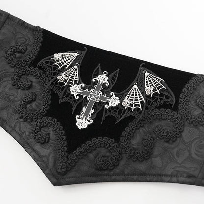 Dark Rose Bat Cross Waist Cincher - image 9