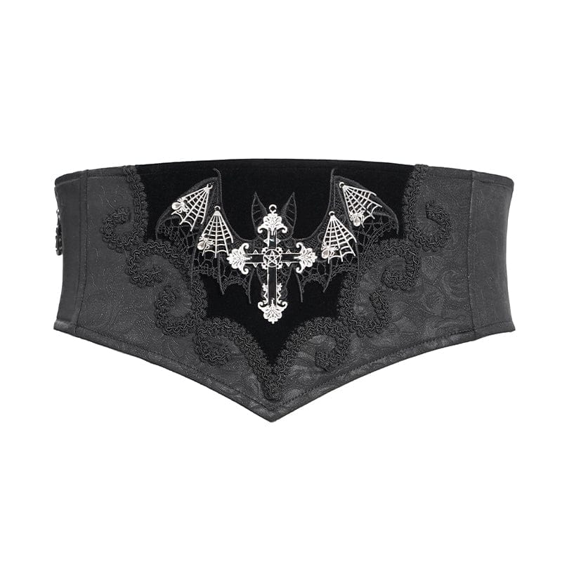 Dark Rose Bat Cross Waist Cincher - image 6