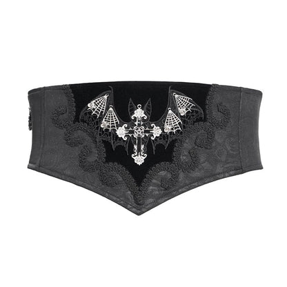Dark Rose Bat Cross Waist Cincher - image 6