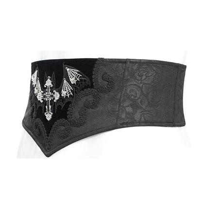 Dark Rose Bat Cross Waist Cincher - image 7
