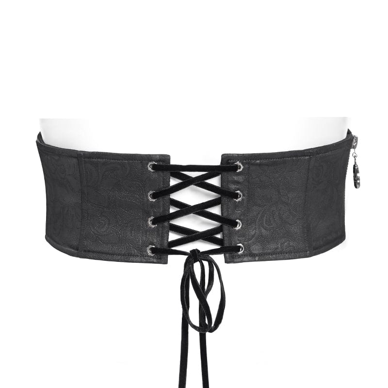 Dark Rose Bat Cross Waist Cincher - image 8