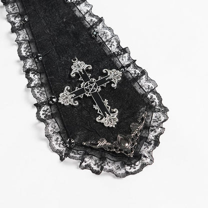 Midnight Reliquary Ruffled Collar detail view