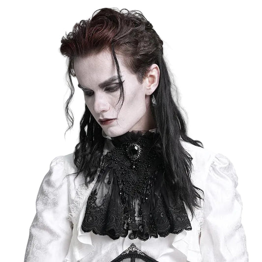 Mourning Diamond Mesh Tassel Tie