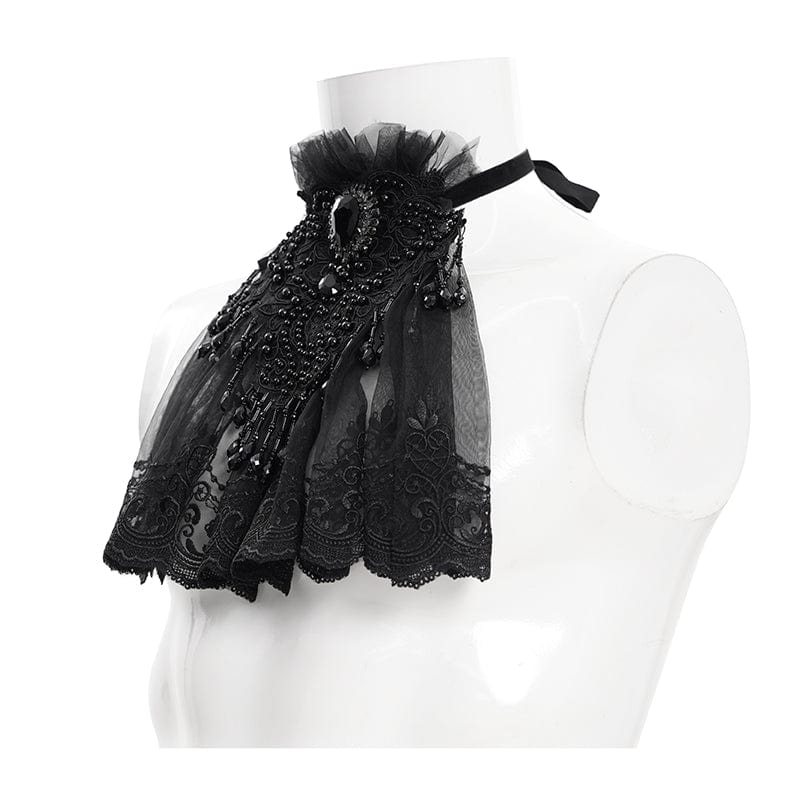 Mourning Diamond Mesh Tassel Tie