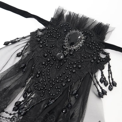 Mourning Diamond Mesh Tassel Tie