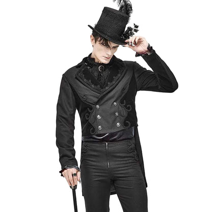 Black Regent Jacquard Tailcoat front view