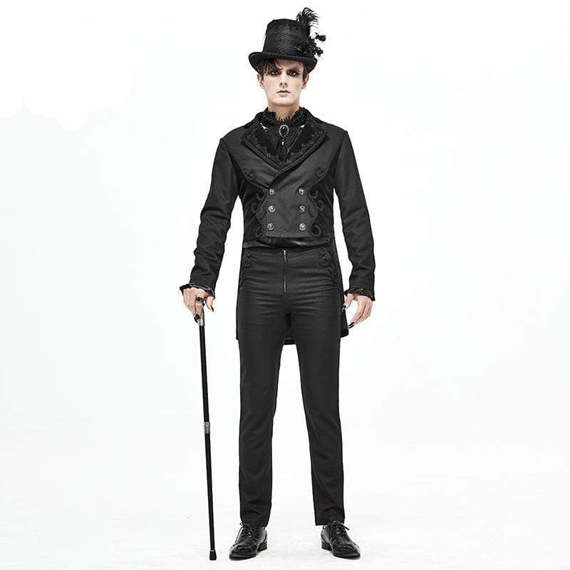 Black Regent Jacquard Tailcoat detail view