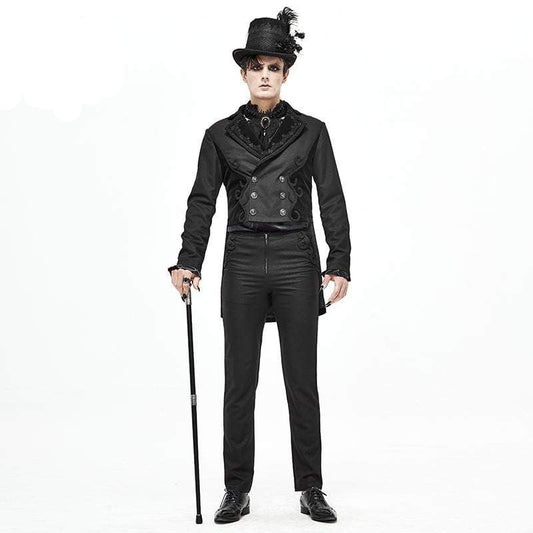 Black Regent Jacquard Tailcoat detail view