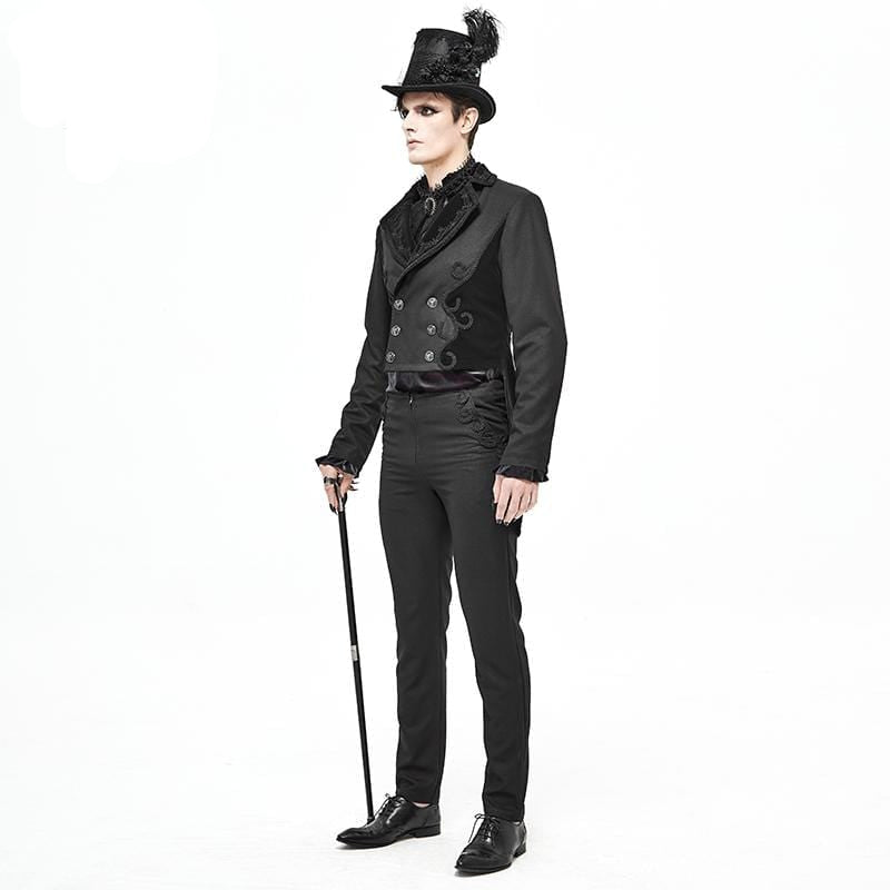 Black Regent Jacquard Tailcoat detail view