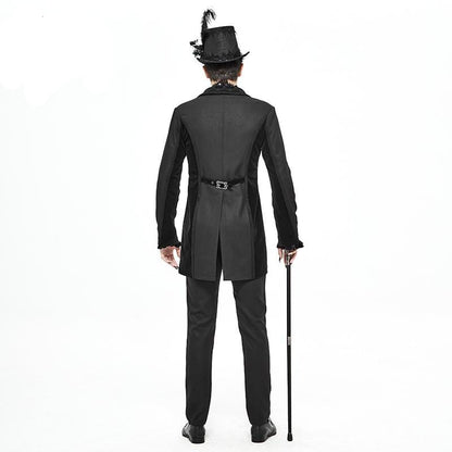Black Regent Jacquard Tailcoat detail view