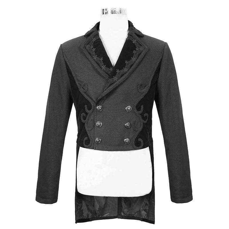 Black Regent Jacquard Tailcoat detail view