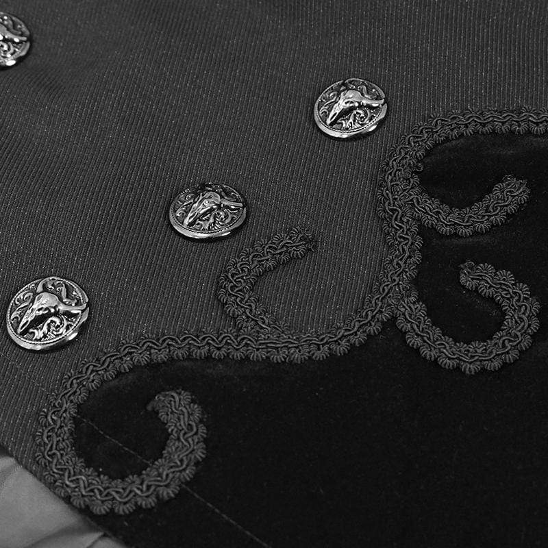 Black Regent Jacquard Tailcoat detail view