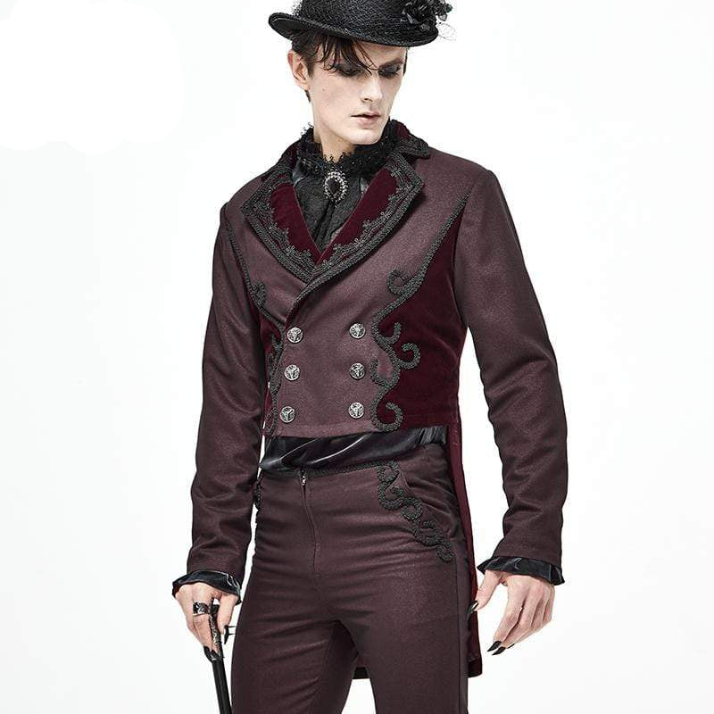Crimson Regent Jacquard Tailcoat front view