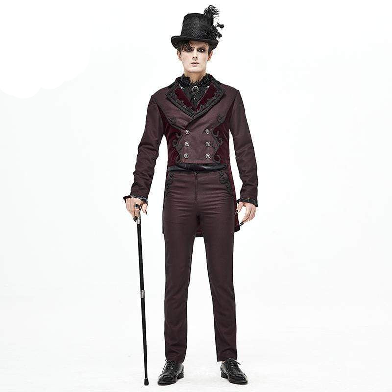 Crimson Regent Jacquard Tailcoat detail view