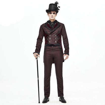 Crimson Regent Jacquard Tailcoat detail view