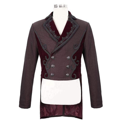 Crimson Regent Jacquard Tailcoat detail view