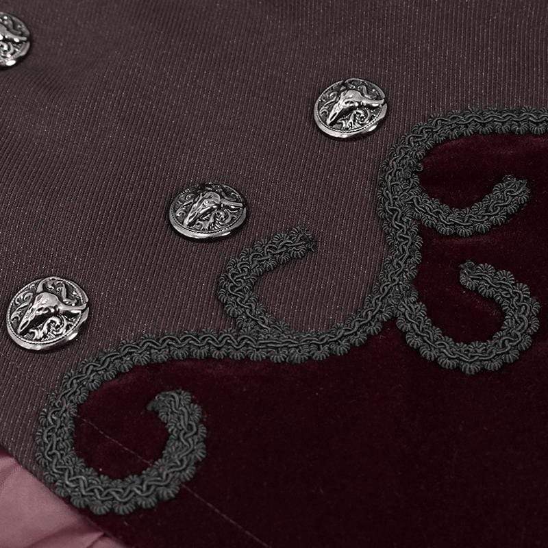 Crimson Regent Jacquard Tailcoat detail view