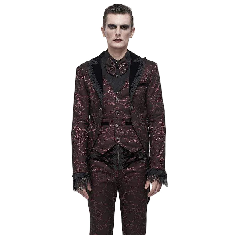 Crimson Versailles Floral Tailcoat front view