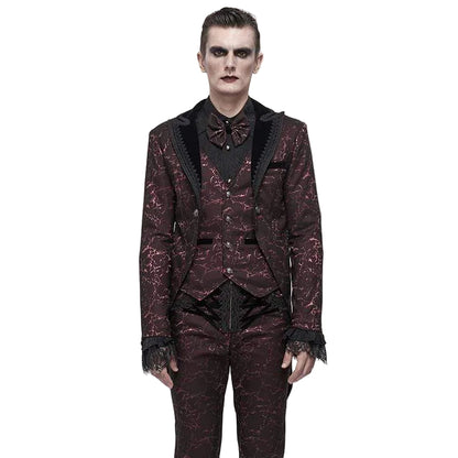 Crimson Versailles Floral Tailcoat front view