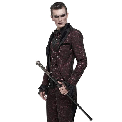 Crimson Versailles Floral Tailcoat detail view