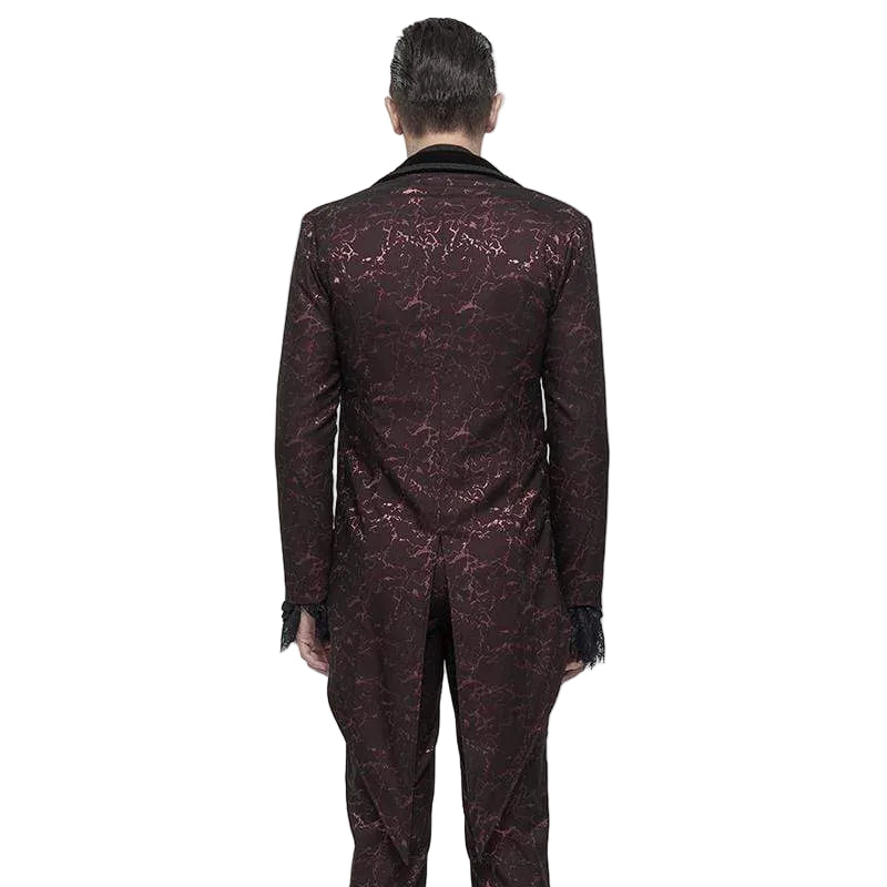 Crimson Versailles Floral Tailcoat detail view