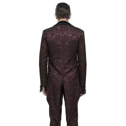 Crimson Versailles Floral Tailcoat detail view