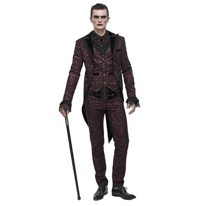 Crimson Versailles Floral Tailcoat detail view