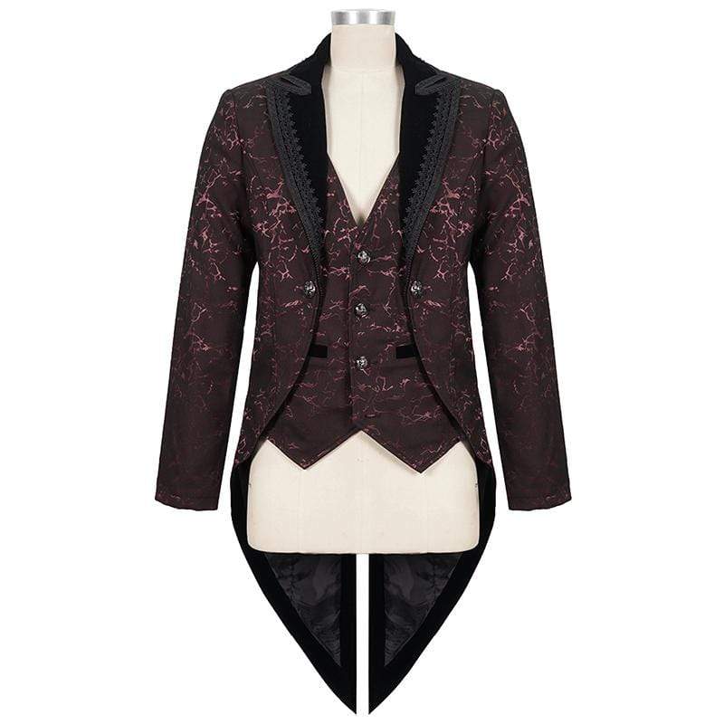 Crimson Versailles Floral Tailcoat detail view