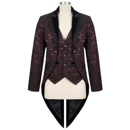 Crimson Versailles Floral Tailcoat detail view