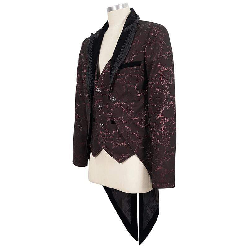 Crimson Versailles Floral Tailcoat detail view