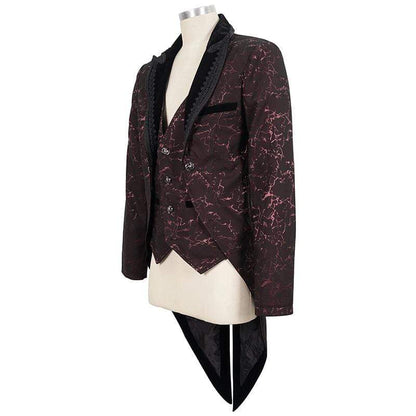 Crimson Versailles Floral Tailcoat detail view