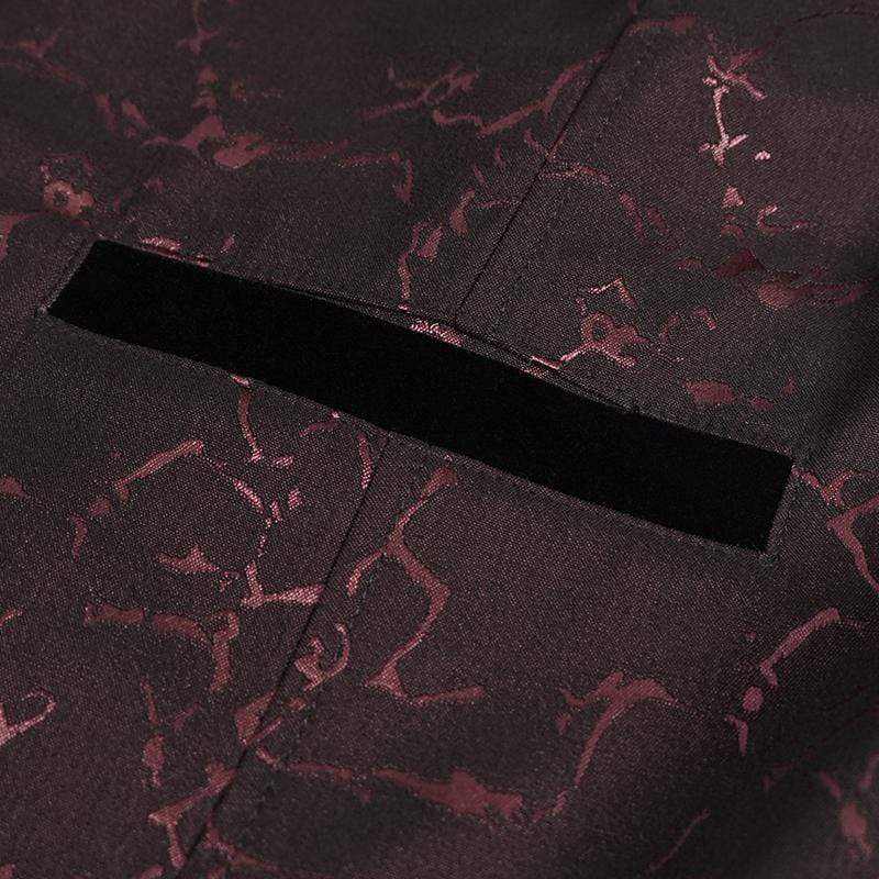 Crimson Versailles Floral Tailcoat detail view