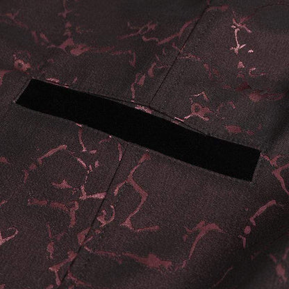 Crimson Versailles Floral Tailcoat detail view